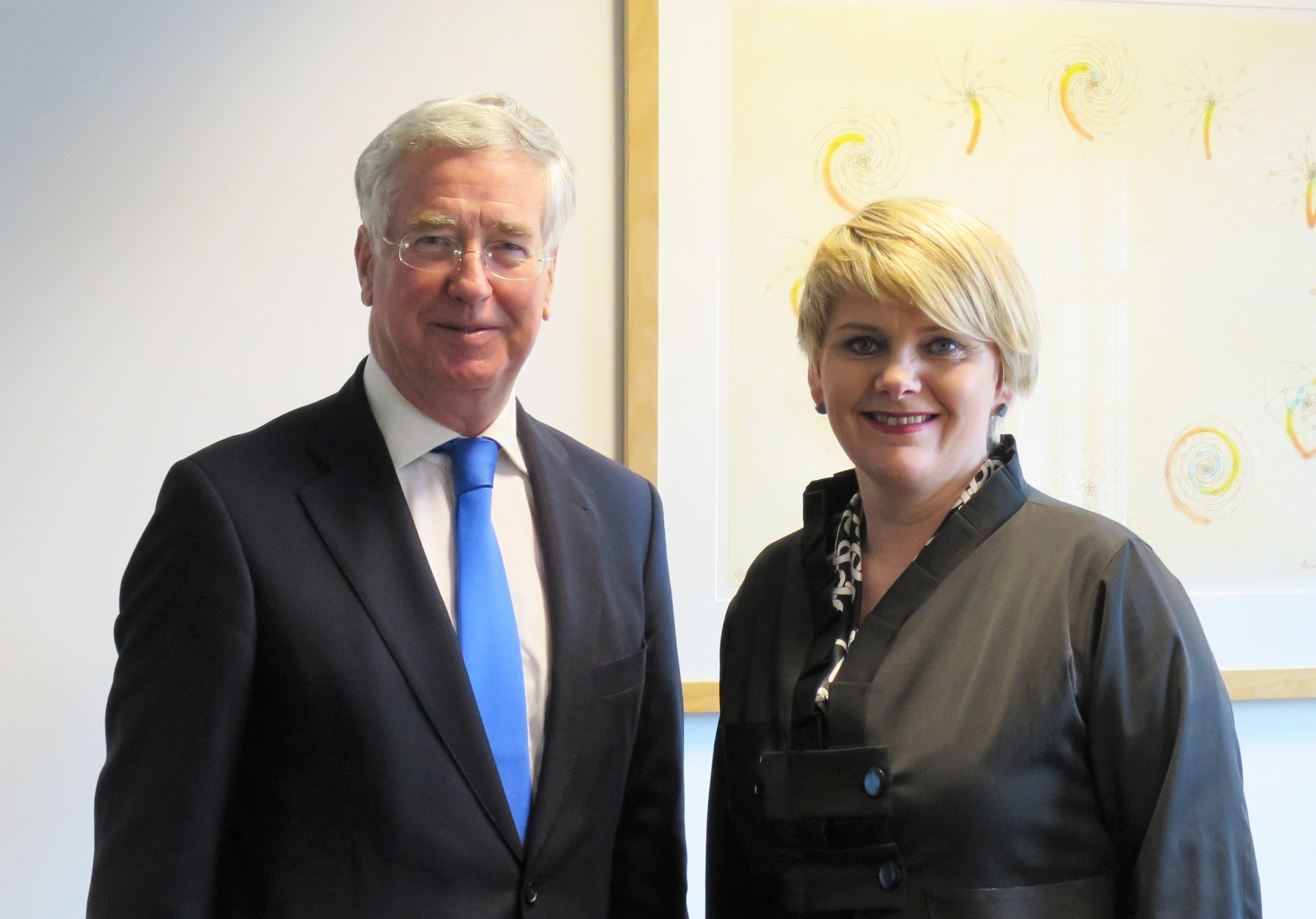 Michael Fallon og Ragnheiður Elín